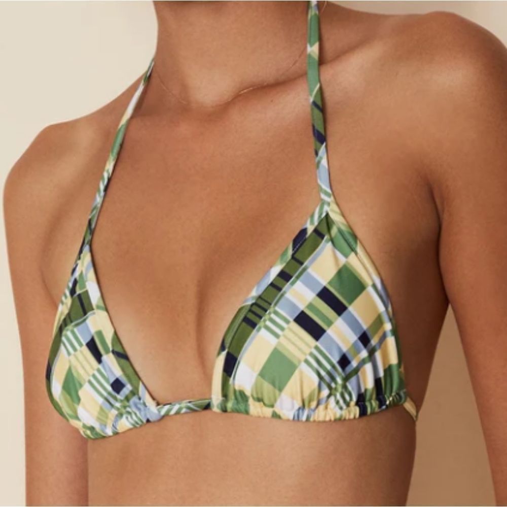 Faithfull The Brand Jaqueline Bikini Top Billie Check Print